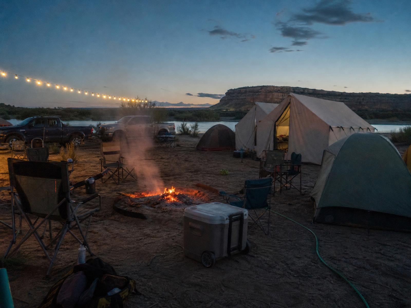 The Camping at a Texas river festival (illustrative)